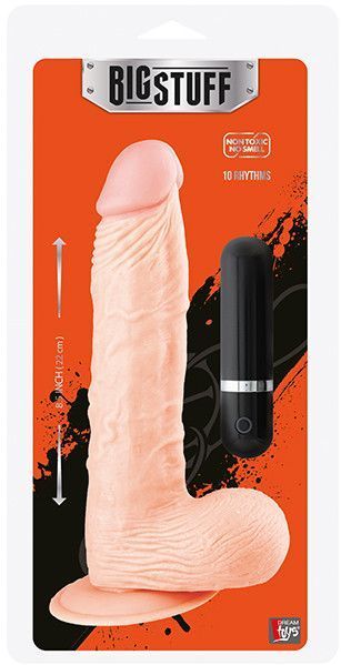 Реалистичный вибратор на присоске BIGSTUFF 8.5INCH FLESH, 22х4,5 см. DT20876 фото