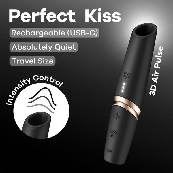 Вакуумний кліторальний стимулятор Satisfyer Perfect Kiss 12х2,4 см. SX2161 фото