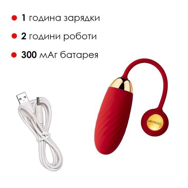 Интерактивное виброяйцо Svakom Ella Neo с функцией управления смартфоном, 21,5х3,3 см. SO4859 фото