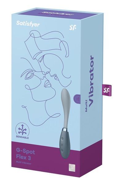 Вибратор Satisfyer G-Spot Flex 3 Grey, гибкий ствол с фиксацией положения, 20х3 см. SO6727 фото