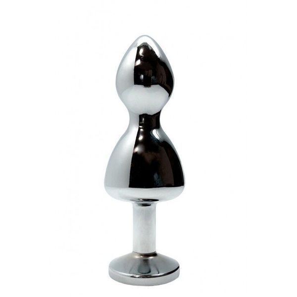 Металевий анальний затор Wooomy Lollypop Double Ball Metal Plug, розмір M, 9,4х3,1 см. SO7414 фото