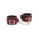 Кожаные наручники Liebe Seele Wine Red Wrist Cuffs, съемная цепочка-крепление SO9452 фото 1