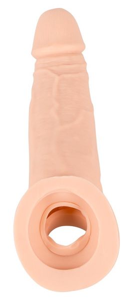 Удлиняющая насадка с петлей для мошонки Nature Skin Penis Sleeve With Extension, 21х4,5 см. 61325329830000 фото