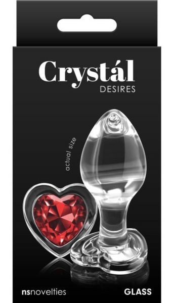 Стеклянная анальная пробка Red Heart Medium від NS Novelties, 8,4х3,4 см. 430402 фото
