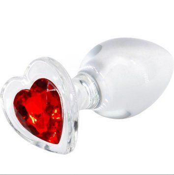 Стеклянная анальная пробка Red Heart Medium від NS Novelties, 8,4х3,4 см. 430402 фото