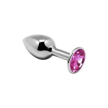 Металлическая анальная пробка с кристаллом Alive Mini Metal Butt Plug Pink, размер S, 7х2,8 см. SO6012 фото