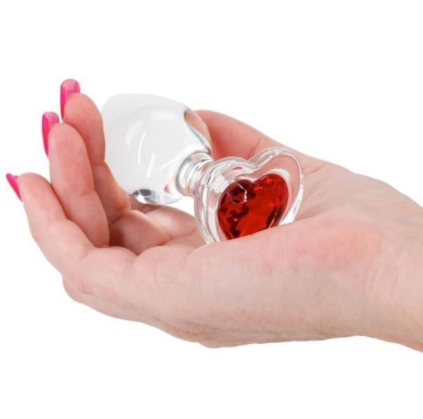 Стеклянная анальная пробка Red Heart Medium від NS Novelties, 8,4х3,4 см. 430402 фото
