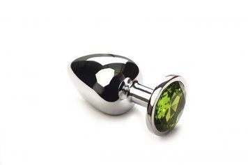 Анальна пробка з кристалом Swarovski Silver Chrysolite, розмір L 280937 фото