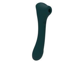 Вибратор и вакуумный клиторальный стимулятор 2-в-1 Alive Quiver Teal обновленная модель, 20,2х3,7 см. SO6018 фото