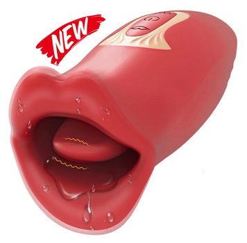 Кліторальний вібратор з язиком і ротиком, що рухається Mouth Biting Vibrator Fellare, 12,7х4,6 см. 300038 фото