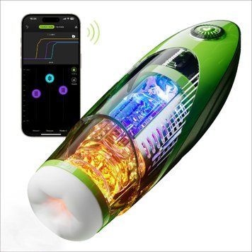 Смарт-мастурбатор KISSTOY BANANASOME ROCKET X7, вібрації, стиск, імітація фрикцій, підігрів, 29х9,5 см. SX2329 фото
