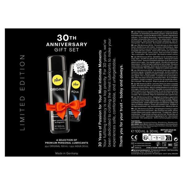Ювілейний набір лубрикантів pjur 30th Anniversary Gift Set: Original 100 мл і Aqua 30 мл. SX2799 фото