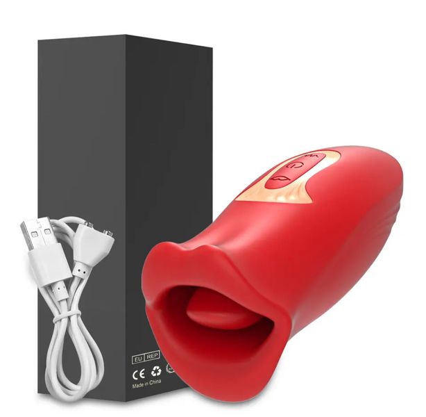 Кліторальний вібратор з язиком і ротиком, що рухається Mouth Biting Vibrator Fellare, 12,7х4,6 см. 300038 фото