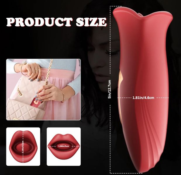 Клиторальный вибратор с языком и движущимся ротиком Mouth Biting Vibrator Fellare, 12,7х4,6 см. 300038 фото