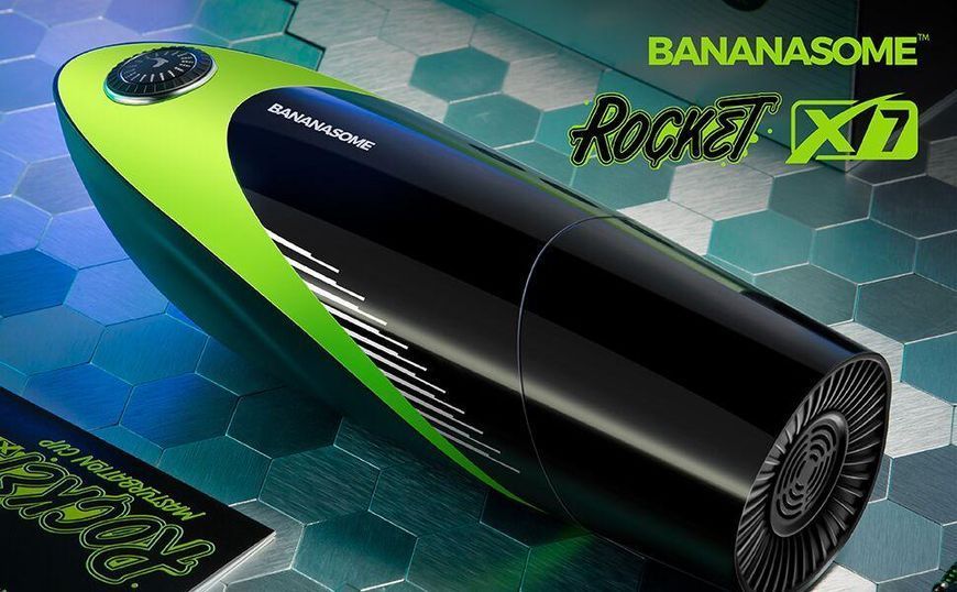 Смарт-мастурбатор KISSTOY BANANASOME ROCKET X7, вібрації, стиск, імітація фрикцій, підігрів, 29х9,5 см. SX2329 фото