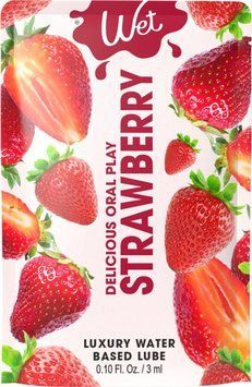 Лубрикант на водній основі зі смаком полуниці Wet Oral Play Strawberry, 3 мл. SO9883 фото