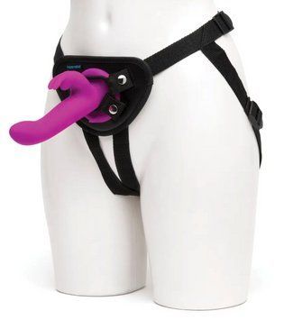 Страпон з вібрацією Happy Rabbit Rechargeable Vibrating Strap-On Harness Fifty Shades, 17,8 х3, 2 см. FS74312 фото