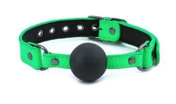 Кляп ELECTRA BALL GAG GREEN BONDAGE COUTURE BALL GAG BLACK, 4,5 см. T280969 фото