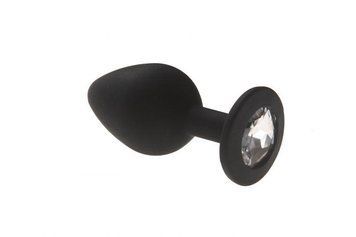 Анальний корок, Black Silicone Diamond, М, 8,5х3,5 см. 280234 фото