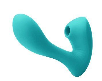 Двойной вибратор с вакуумной стимуляций NS Novelties INYA SONNET TEAL, 14х3,8 см. T280860 фото