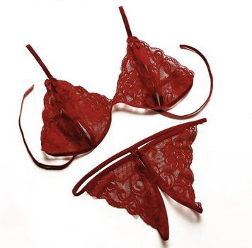Комплект мереживної білизни з доступом Sexy girl red, S/L 300020 фото