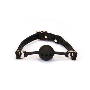 Воздухопроницаемый кляп Liebe Seele Boudoir Amor Ball Gag Black, силиконовый шарик, диаметр 4,3 см. SX1667 фото