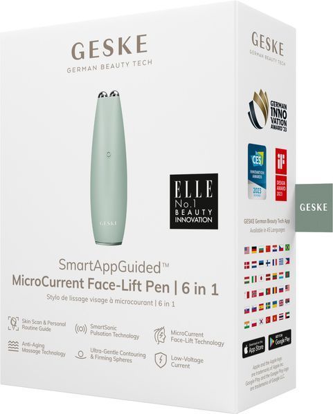 Мікрострумова ручка для підтяжки обличчя GESKE MicroCurrent Face-Lift Pen 6в1 green HB0129 фото