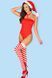 Эффектный красный новогодний боди с чулками и шапочкой Kissmas teddy, S/М, L/XL Kissmas teddy фото 1