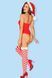 Эффектный красный новогодний боди с чулками и шапочкой Kissmas teddy, S/М, L/XL Kissmas teddy фото 2