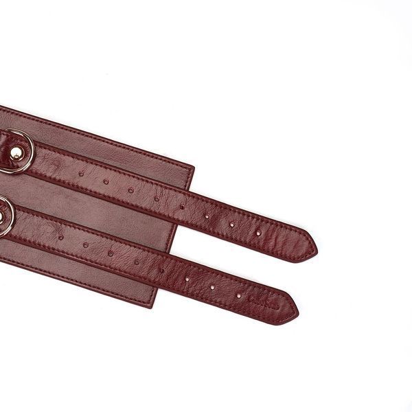 Шкіряний пояс для бондажу Liebe Seele Wine Red Waist Cuff, розмір L SO9462 фото