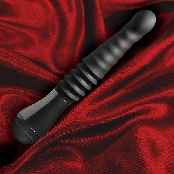 Вибратор пульсатор с толчками Temptasia by Blush - Lazarus Thrusting Dildo - Black, 25,4х3,8 см. SO8836 фото