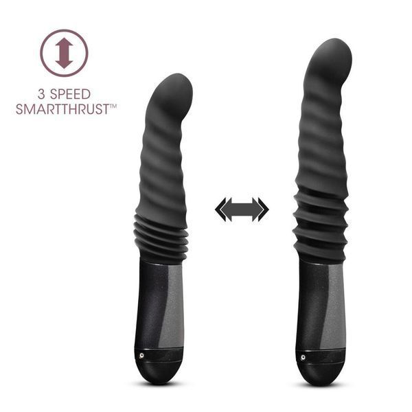 Вибратор пульсатор с толчками Temptasia by Blush - Lazarus Thrusting Dildo - Black, 25,4х3,8 см. SO8836 фото