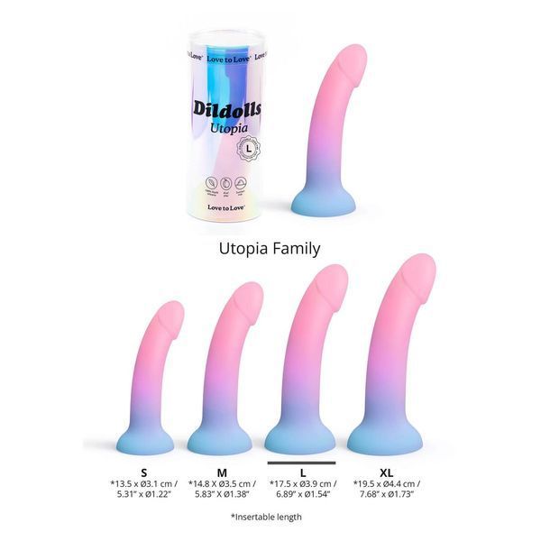 Фалоімітатор із кольоровим градієнтом Love To Love DILDOLLS &mdash; UTOPIA L ультрам'який, 17,5х3,9 см. SX2849 фото