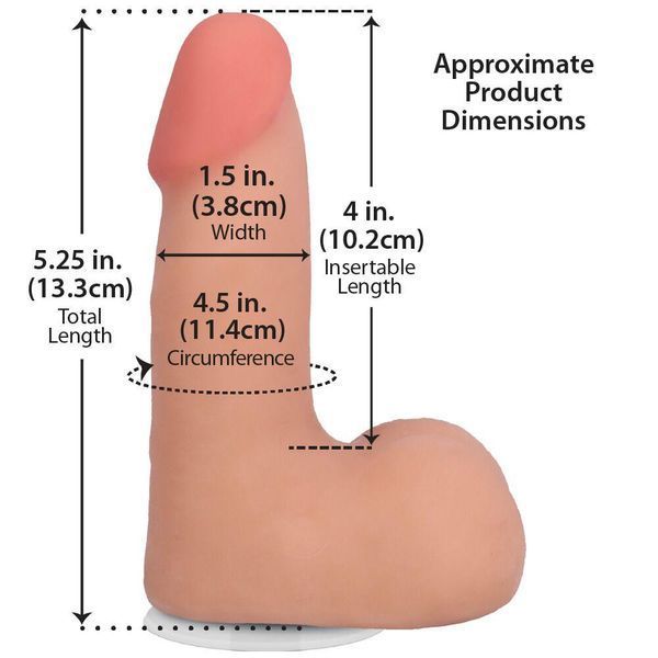 Фалоімітатор Doc Johnson The Realistic Cock ULTRASKYN &mdash; 5 Inch with Balls Vanilla, 13,3х3,8 см. SX4482 фото