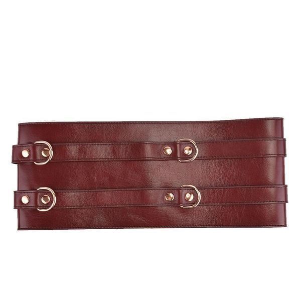 Шкіряний пояс для бондажу Liebe Seele Wine Red Waist Cuff, розмір L SO9462 фото