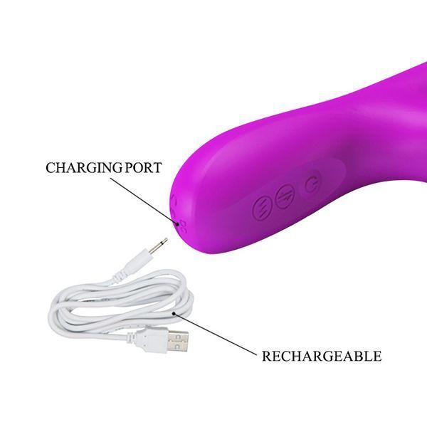 Вибратор с ротацией и толчками Pretty Love Reese Vibrator Purple, 24,8х3,6 см. 6603BI1219 фото