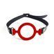 Кляп силиконовое кольцо натуральная кожа, Gag ring, Красный, 4 см. SO6706 фото 2