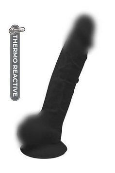 Фалоімітатор термоактивний REAL LOVE 9.5, Black, 24х4 см. DT21568 фото