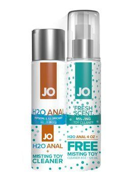 Комплект System JO GWP &mdash; Лубрикант ANAL H2O Lubricant, 120 мл + Очиститель Misting Toy Cleaner, 120 мл. SO6772 фото