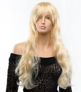 Перука довга кучерява з чубчиком Fetish Hair світлий блонд, 60 см 98357/80 фото