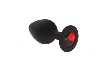 Анальний корок, Black Silicone Ruby, М, 8,5х3,5 см. 280235 фото