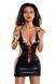 Эротическое платье с глубоким декольте и шнуровкой из материала Wetlook - Glossy Julie, S, M, L, XL 561100955014 фото 1