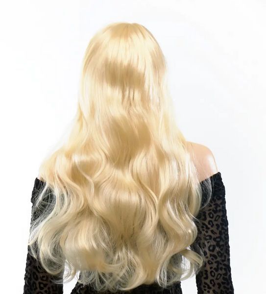 Перука довга кучерява з чубчиком Fetish Hair світлий блонд, 60 см 98357/80 фото