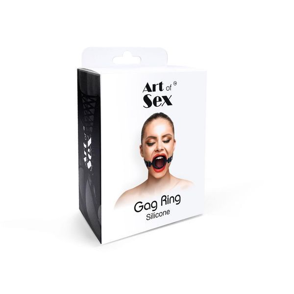 Кляп силиконовое кольцо натуральная кожа, Gag ring, Черный, 4 см. SO6707 фото
