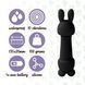 Мінівибратор із двома насадками FeelzToys Mister Bunny Black, 13,5х3,5 см. SO4438 фото 5