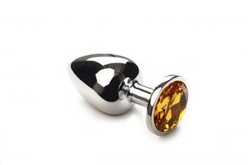 Анальна пробка з кристалом Swarovski Silver Citrine, розмір L 280934 фото