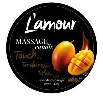 Масажна свічка із ароматом манго L'amour Mango, 30 мл. LM90192 фото