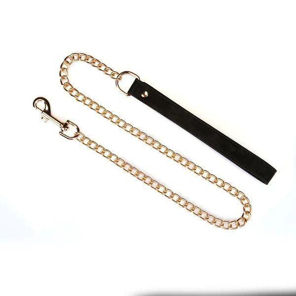 Ошейник с поводком Liebe Seele Boudoir Amor Collar with Leash Black, три кольца SX1668 фото