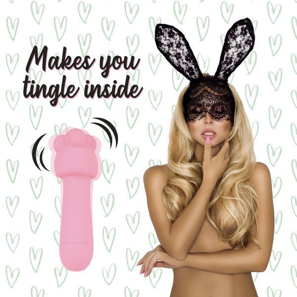Мінівибратор із двома насадками FeelzToys Mister Bunny Pink, 13,5х3,5 см. SO4437 фото