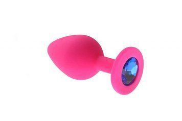 Анальний корок, Pink Silicone Sapphire, М, 8,5х3,5 см. 280237 фото